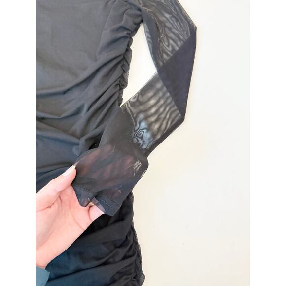 Princess polly black longsleeve mini dress - size 4 - Picture 3 of 5